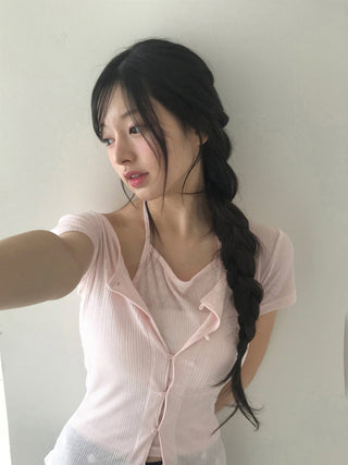 lace slit top