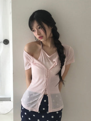 lace slit top