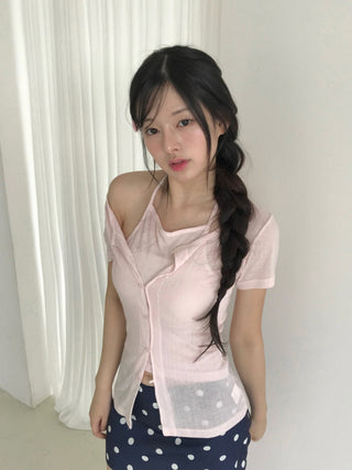 lace slit top