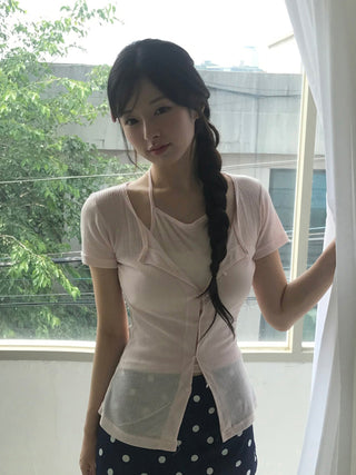 lace slit top