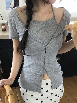 lace slit top