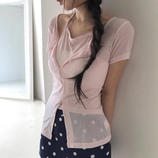 lace slit top