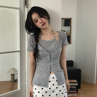 lace slit top