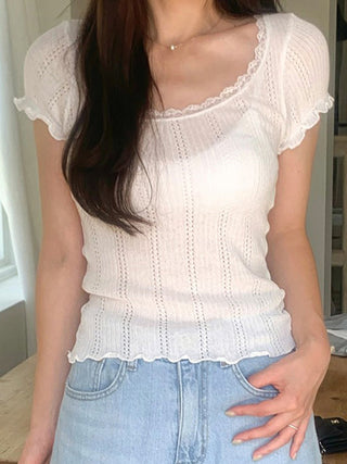 lace U-neck