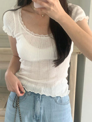 lace U-neck