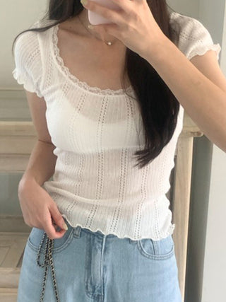 lace U-neck