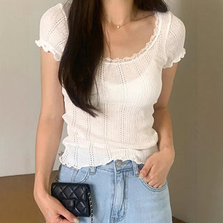 lace U-neck