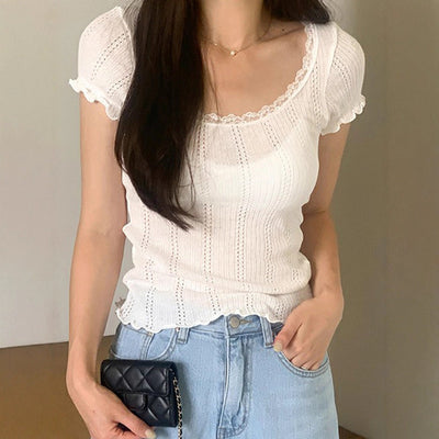 lace U-neck
