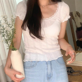lace U-neck