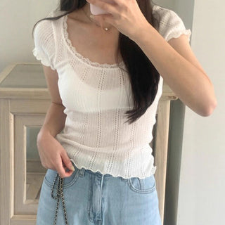lace U-neck