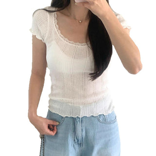 lace U-neck