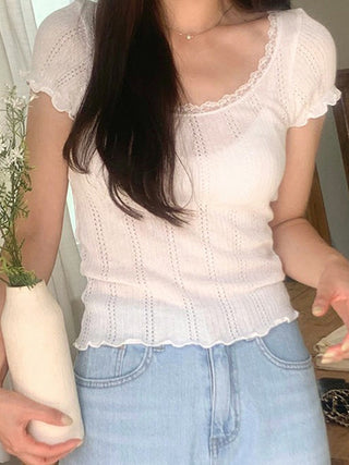 lace U-neck