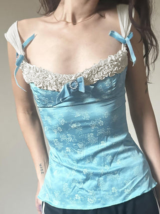 lace bow blouse