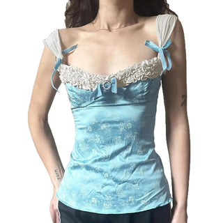lace bow blouse