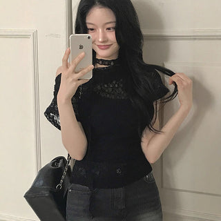 see-through lace top