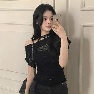 see-through lace top