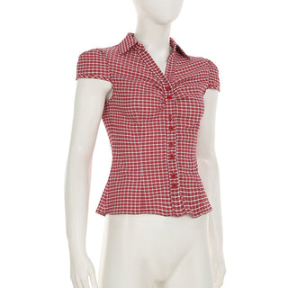 striped red cardigan
