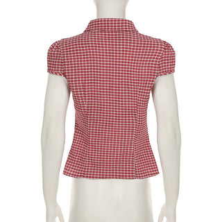 striped red cardigan