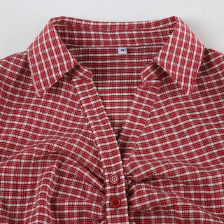 striped red cardigan