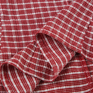 striped red cardigan