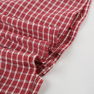 striped red cardigan