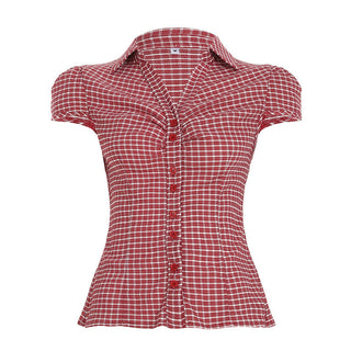 striped red cardigan