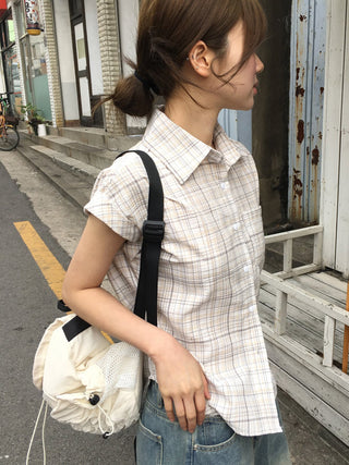 loose plaid Top