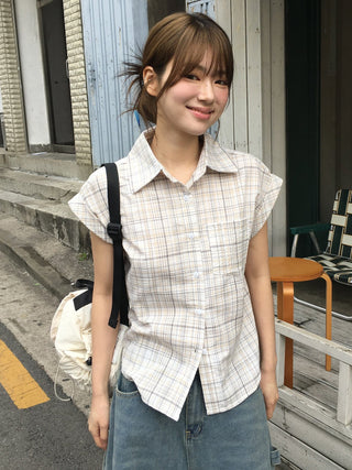 loose plaid Top