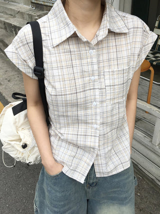 loose plaid Top