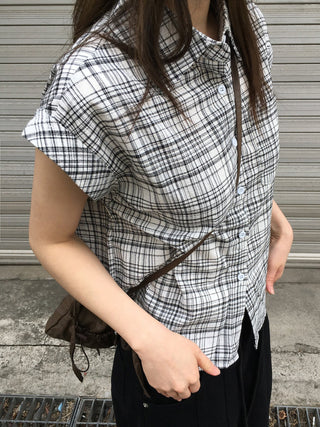 loose plaid Top
