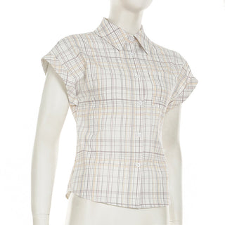 loose plaid Top