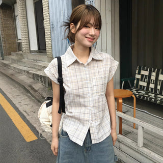 loose plaid Top