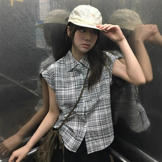 loose plaid Top
