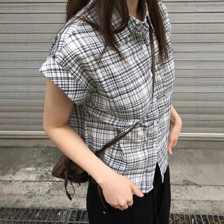 loose plaid Top