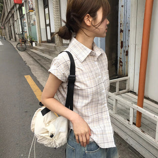 loose plaid Top