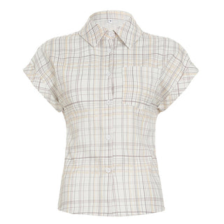 loose plaid Top