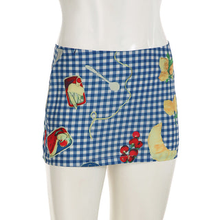 fruit plaid skirt