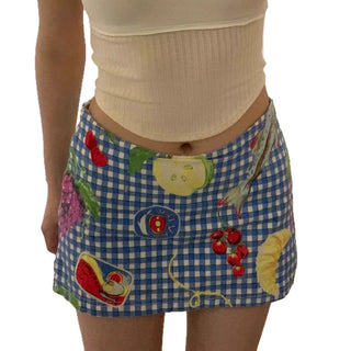fruit plaid skirt