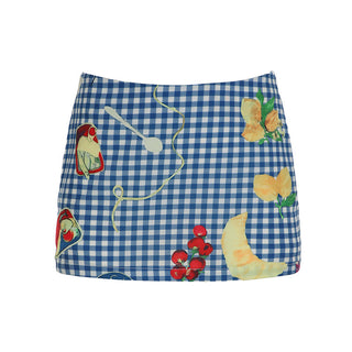 fruit plaid skirt