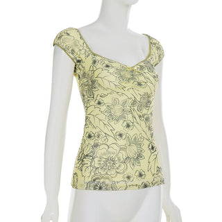 mesh U-neck Top
