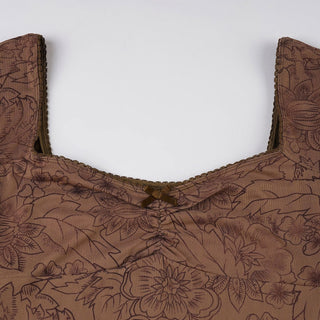 mesh U-neck Top