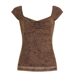 mesh U-neck Top