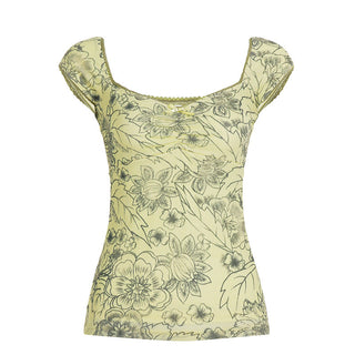mesh U-neck Top
