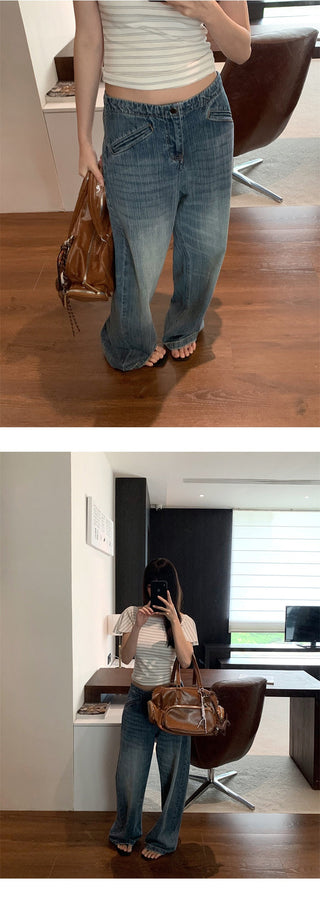 diagonal pocket jeans