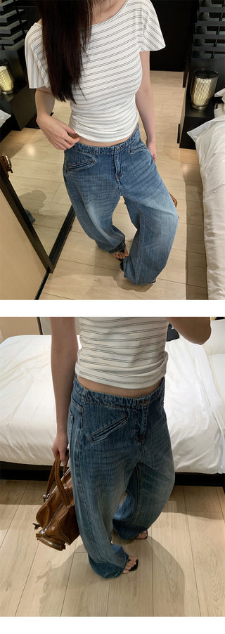 diagonal pocket jeans