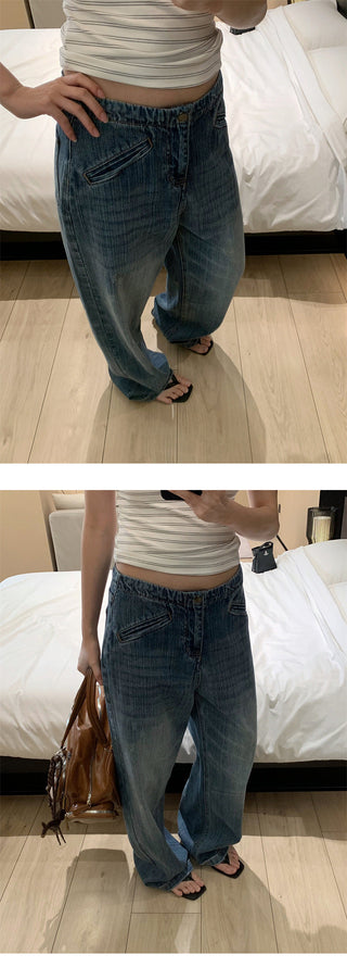 diagonal pocket jeans