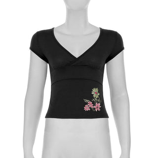 floral V-neck Top