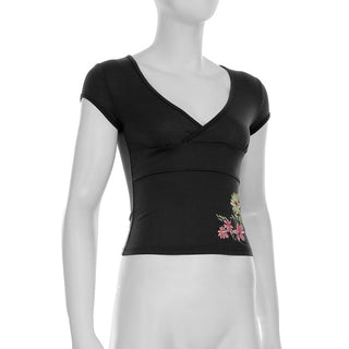 floral V-neck Top