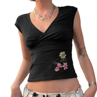 floral V-neck Top