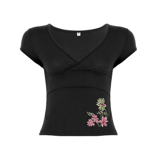 floral V-neck Top